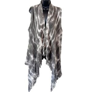 XCVI Tie Dye Fringed Rachel Cardigan Vest